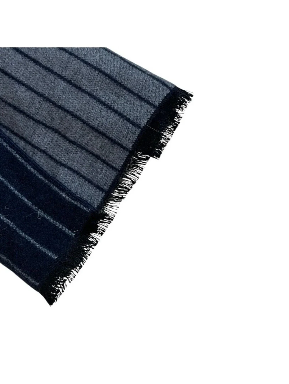 Save the Ocean Apparel Co. Navy Blue Striped Silk Blend Knit Scarf